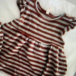 Striped simple round neck casual dress